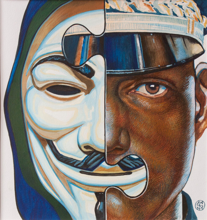 "ORDER AND GHAOS" series Connections 绘画, 11.8x11.8 in