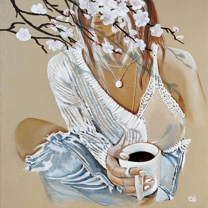 La pause au Printemps 绘画, 19.7x19.7 in