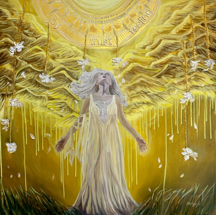 «Goddess of the stream «Santi» Painting, 39.4x39.4 in