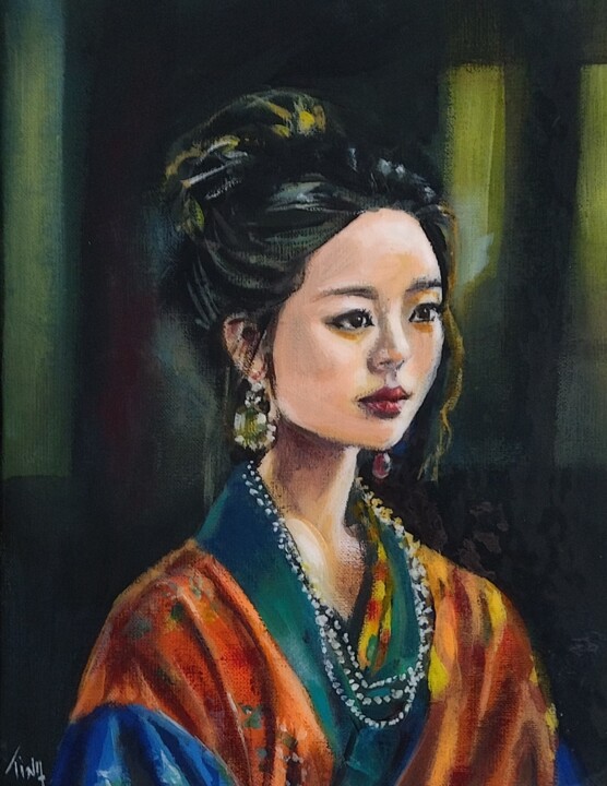 Kimono 1 绘画, 13.8x10.6 in