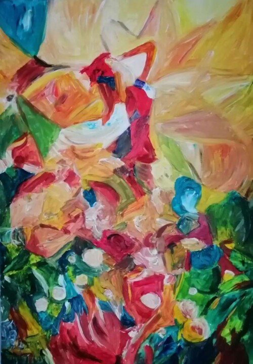 Peinture intitulée "Regarde toujours ve…" par Audran, Œuvre d'art originale, Acrylique