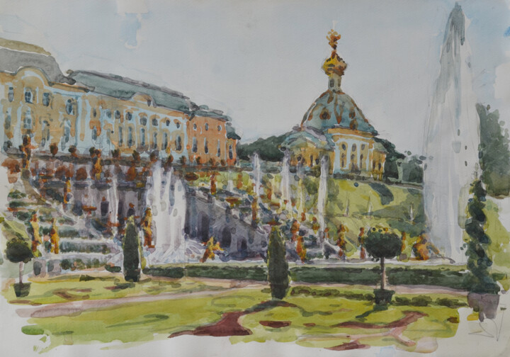 Fountains. Peterhof Tablo, 14,2x20,1 in