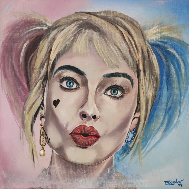 Harley Quinn 绘画, 11.8x11.8 in