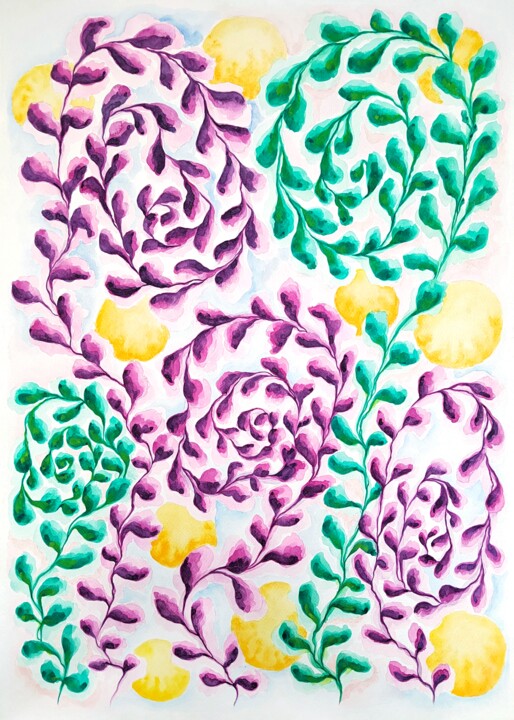 Hypnotic Plants 绘画, 27.6x19.7 in