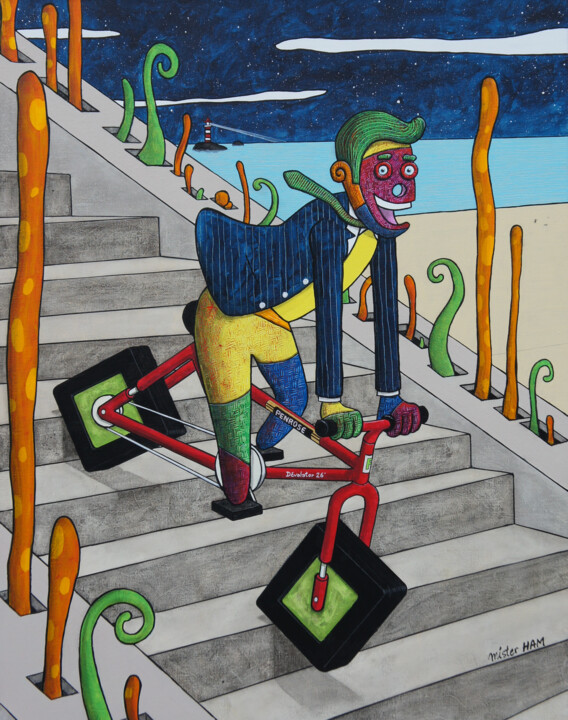 L'escalier de Penrose 绘画, 35.8x29.5 in