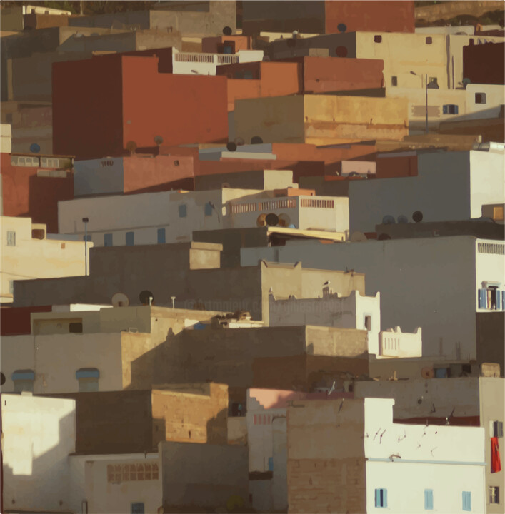 Sidi Ifni cubiste 数字艺术, 19.7x19.7 in