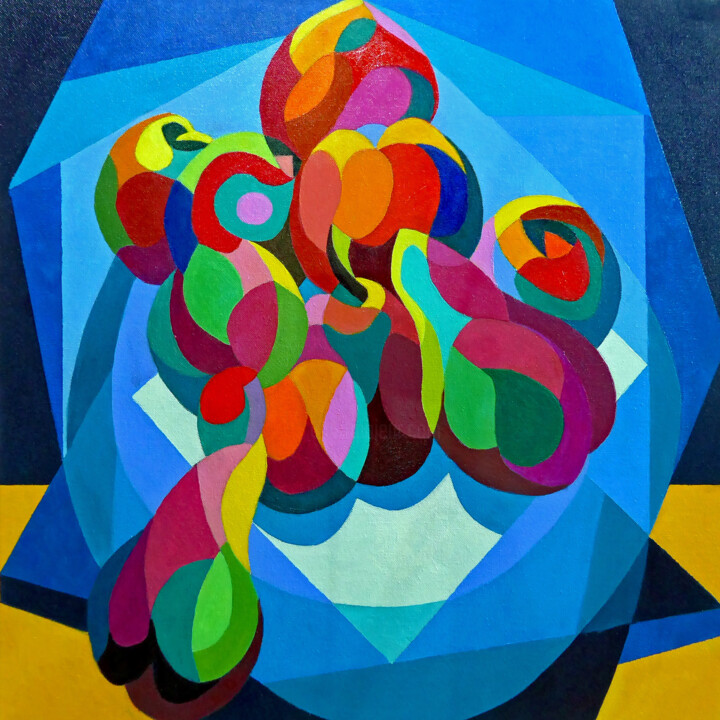 STILL LIFE: VARIETY OF FRUIT V2 绘画, 23.6x23.6 in