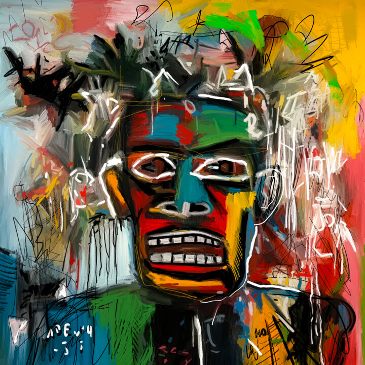 Like a Basquiat 绘画, 55.1x55.1 in
