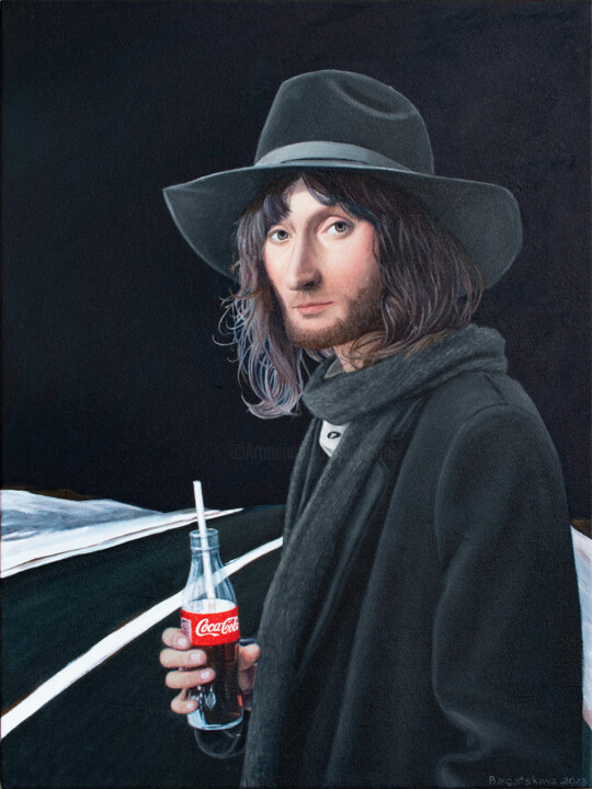 Contemporary portrait "Travel Companion" 绘画, 31.5x23.6 in