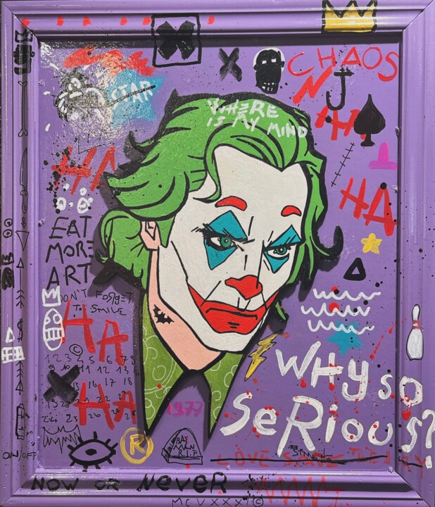 Joker in the purple 绘画, 14.2x12.2 in