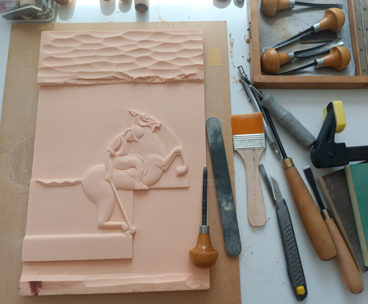 Steps of the making of the work