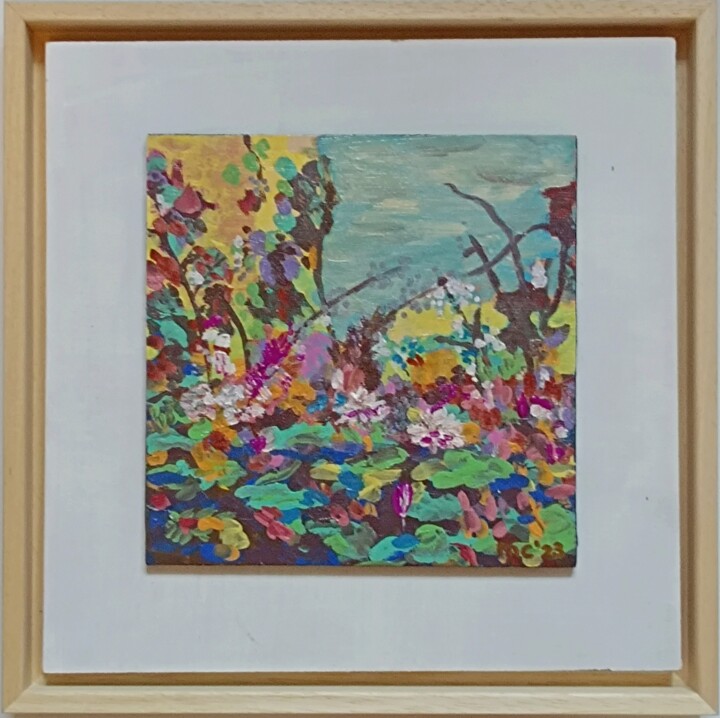Peinture intitulée "Oxygen II" par Mieke Van Os, Œuvre d'art originale, Acrylique Monté sur Panneau de bois