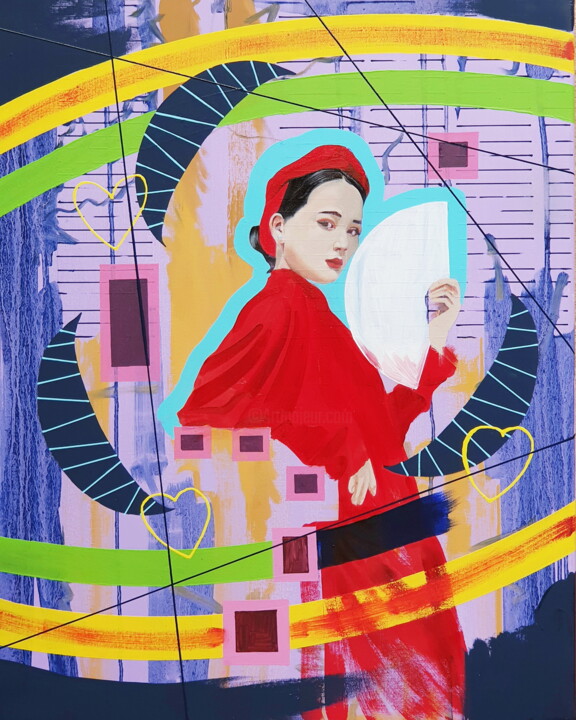 Fan 绘画, 20x16 in