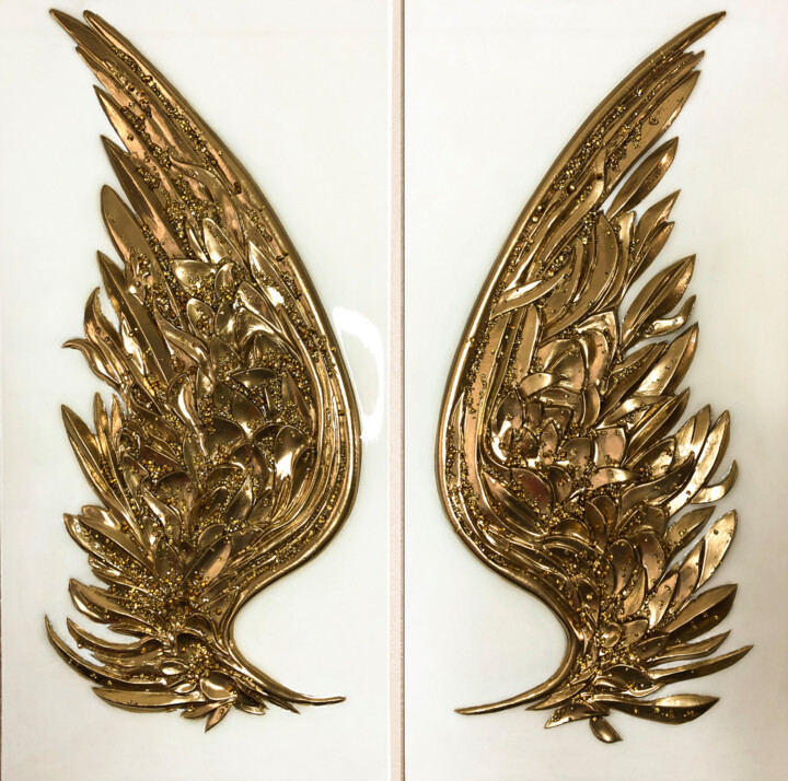Golden wings 雕塑, 31.5x31.5 in