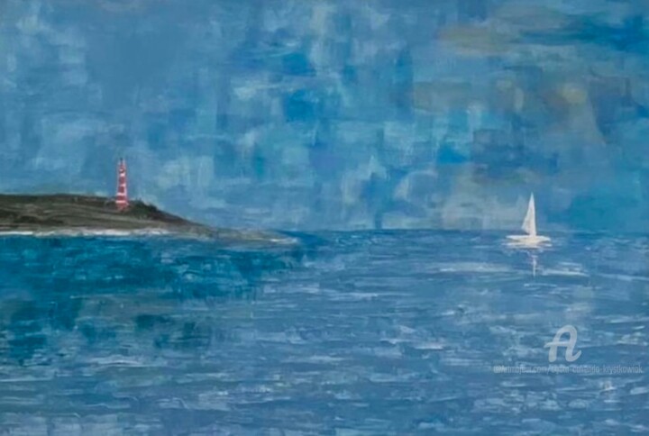 Peinture intitulée "Saint—Jean-Cap-Ferr…" par Agata Caliendo - Krystkowiak, Œuvre d'art originale, Acrylique