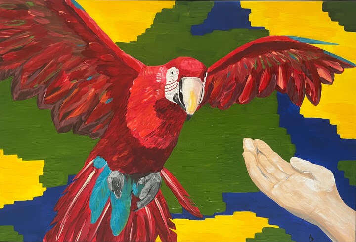 Perroquets X 绘画, 16.9x24.8 in