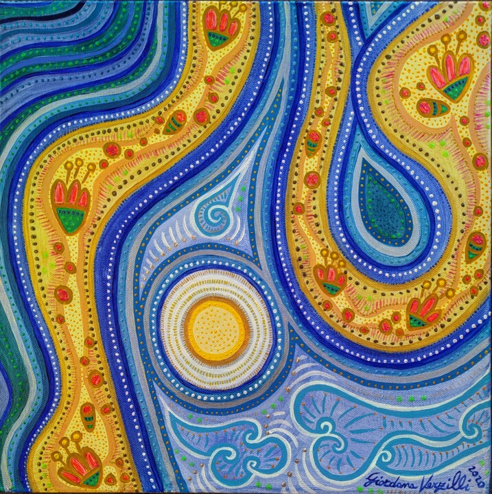 A te che mi culli fra cielo e mare 绘画, 15.8x15.8 in