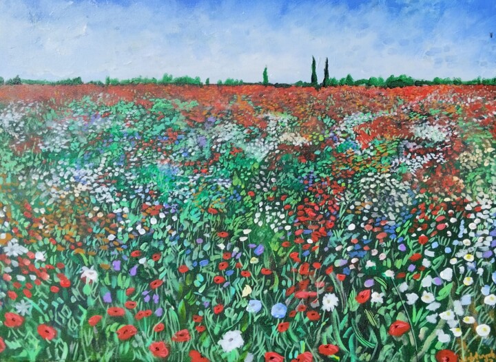 Field of poppies 绘画, 23.6x31.5 in