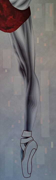 pies tenso 绘画, 47.2x15.8 in
