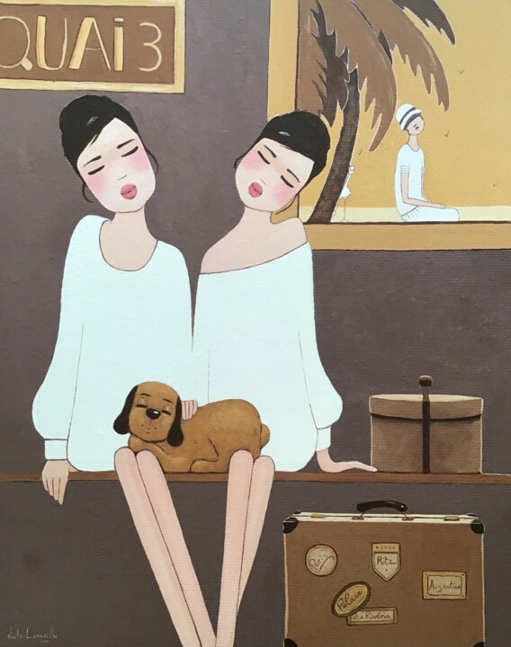 Peinture intitulée "Angélique et Alexan…" par Noëlle Lassailly, Œuvre d'art originale, Acrylique Monté sur Châssis en bois