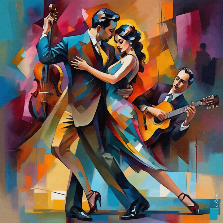 Mic Mac Tango 绘画, 27.6x27.6 in