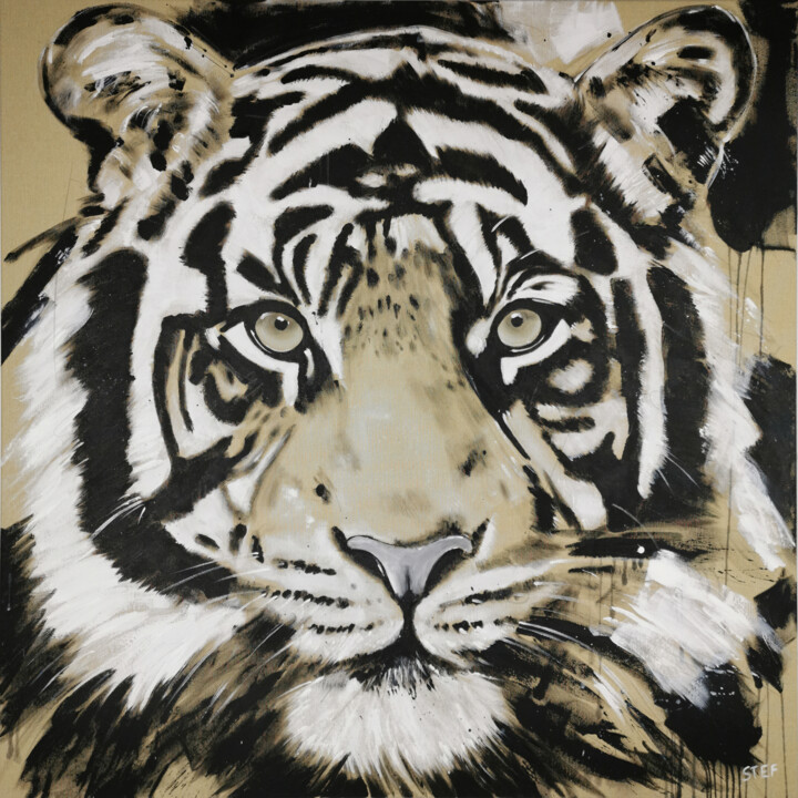 BIG CAT - TIGER #5 绘画, 39.4x39.4 in