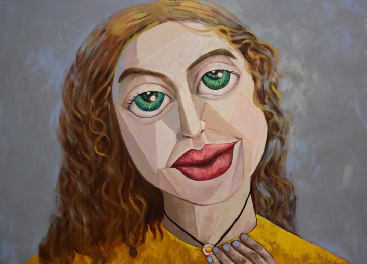 Girl with a Necklace 绘画, 51.2x70.9 in