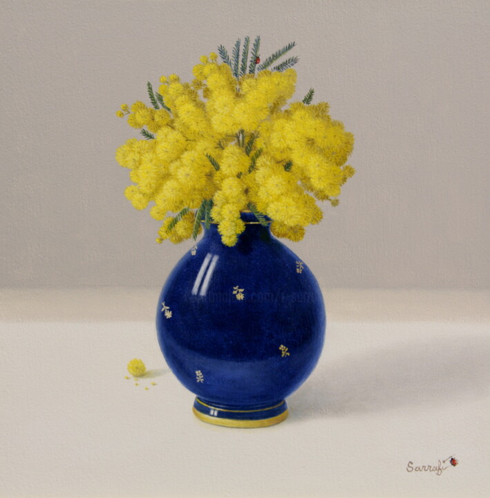 Petit bouquet de mimosas 绘画, 7.9x7.9 in
