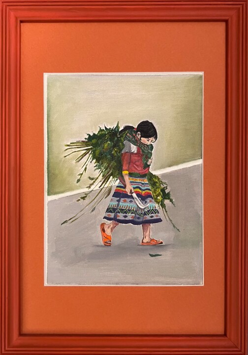 The Peruvian child 绘画, 11.8x7.9 in