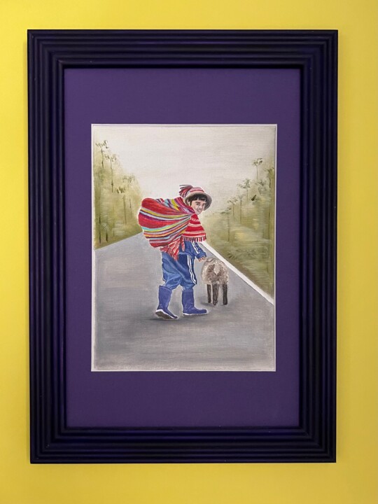 The Peruvian child 2 绘画, 11.8x7.9 in