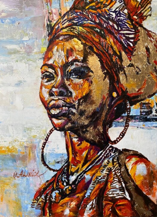 African heat 绘画, 39.4x29.5 in