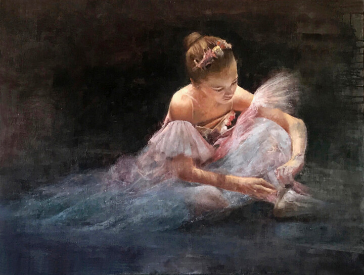 Bailarina en descanso 绘画, 31.9x39.4 in