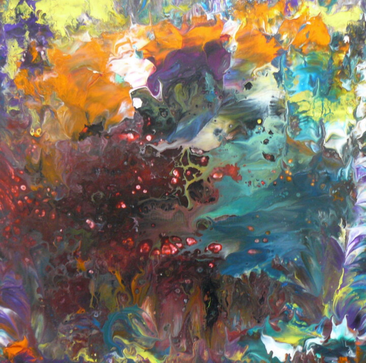 Pintura titulada "Pich ' s magic abst…" por Pich, Obra de arte original, Acrílico Montado en Bastidor de camilla de madera
