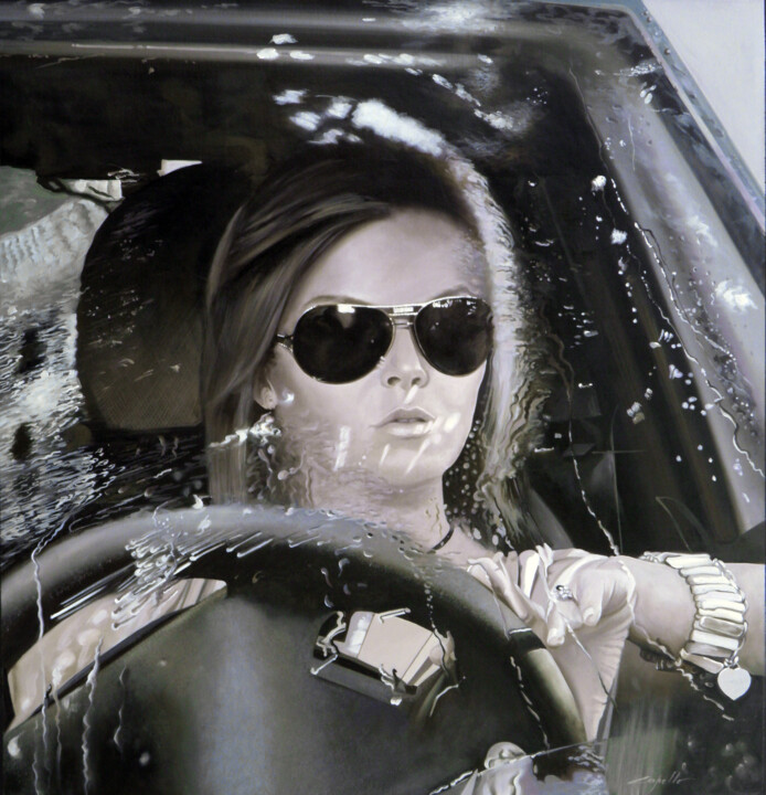 DONNA IN AUTO 绘画, 31.5x29.9 in