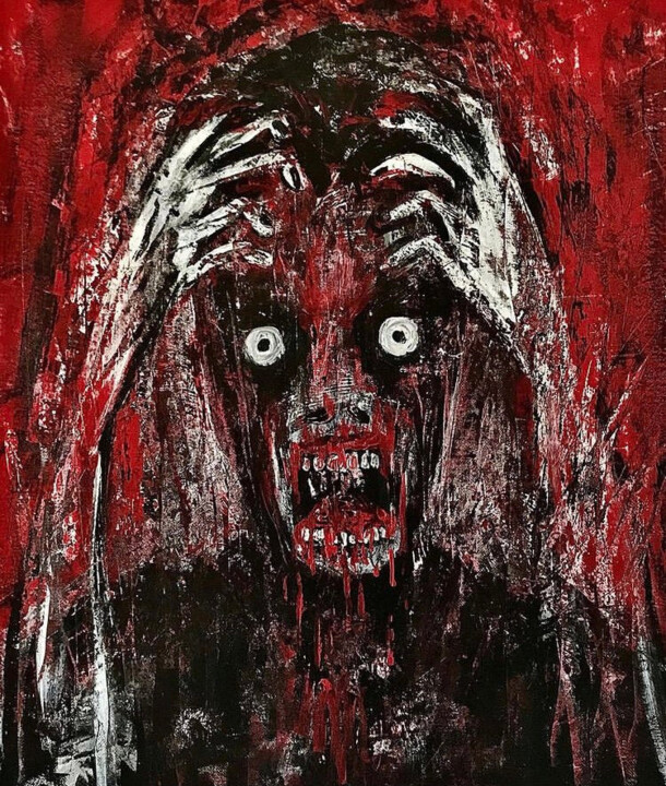 Ζωγραφική με τίτλο "Nightmare" από Vaxo Lang, Αυθεντικά έργα τέχνης, Ακρυλικό