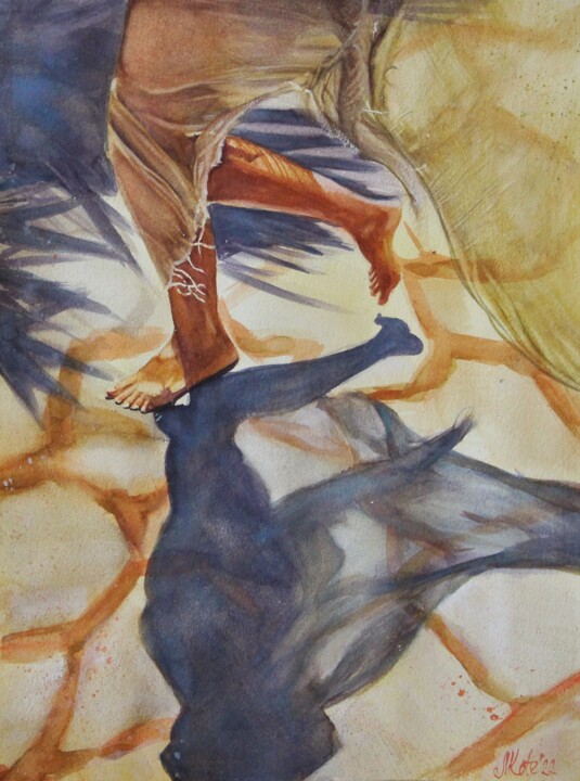 Running towards the light Pintura, 15,7x11,8 in