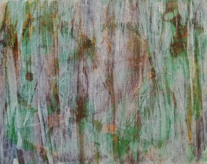《Grayscale-Grey Green》 绘画, 15.8x19.7 in