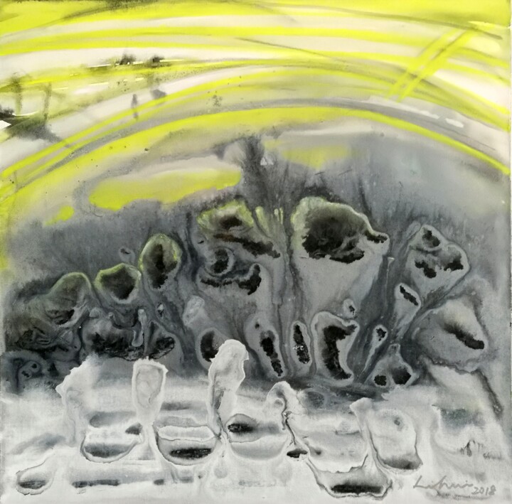 Grayscale- yellow 3 绘画, 23.6x23.6 in