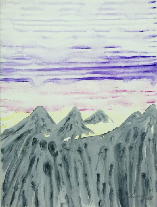 Grayscale-empty mountain 绘画, 31.5x23.6 in