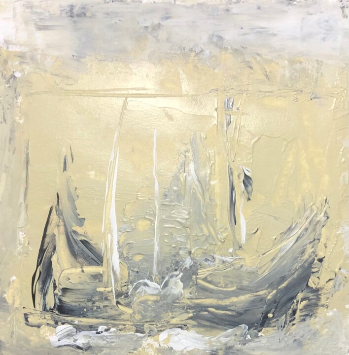 Marine spontanée 2 绘画, 5.9x5.9 in