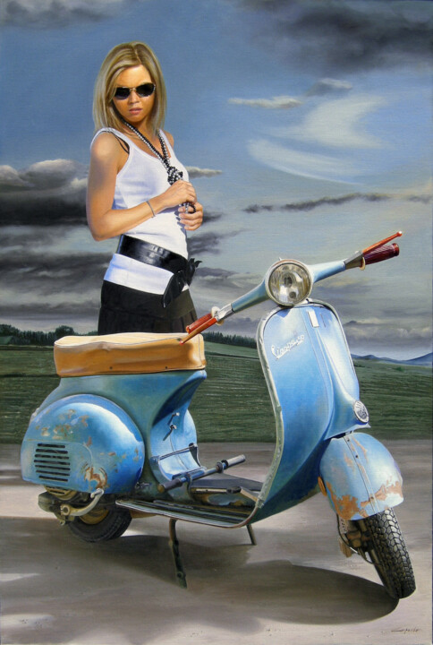 Scampagnata in vespa 绘画, 47.2x31.5 in