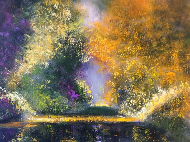 Peinture intitulée "Jeu d’eau et de lum…" par Anne Vignau, Œuvre d'art originale, Acrylique