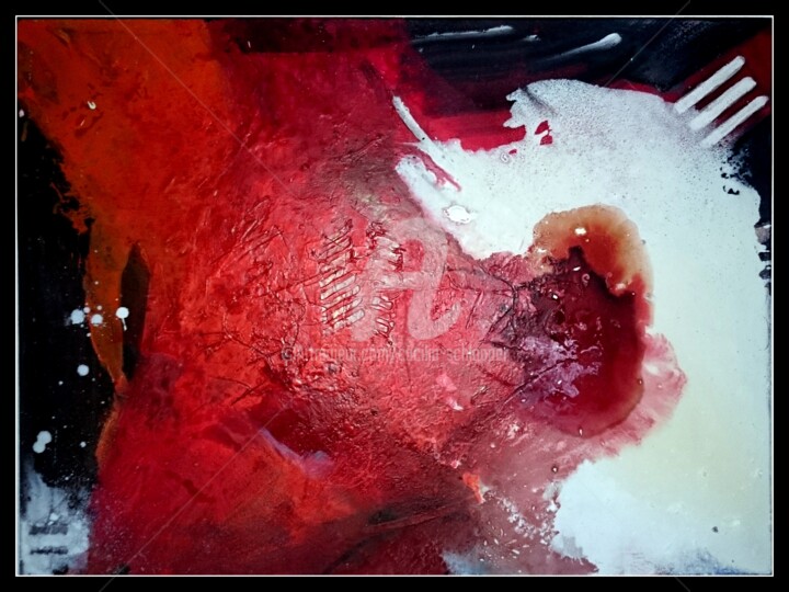Malerei mit dem Titel "Art Shadow 60x80 (m…" von Cäcilia Schlapper, Original-Kunstwerk, Acryl Auf Keilrahmen aus Holz montie…