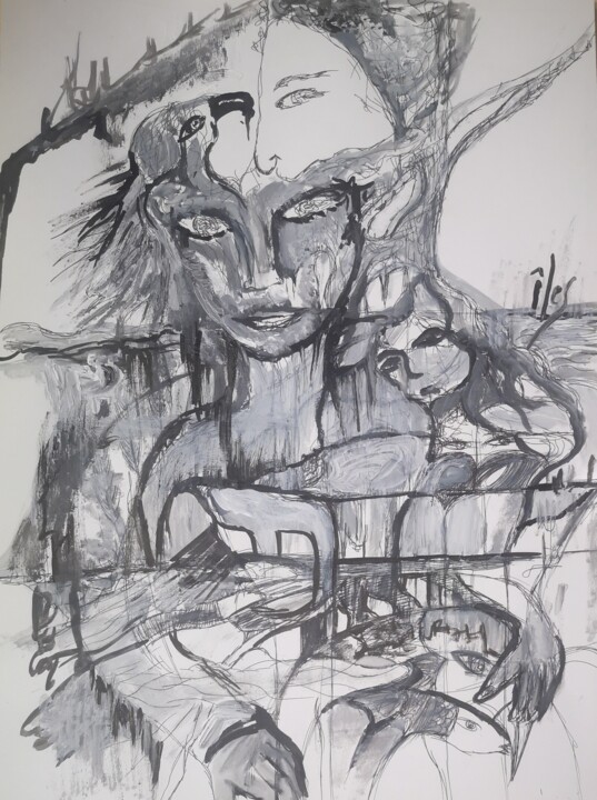 Gris de mer 绘画, 16.5x11.7 in