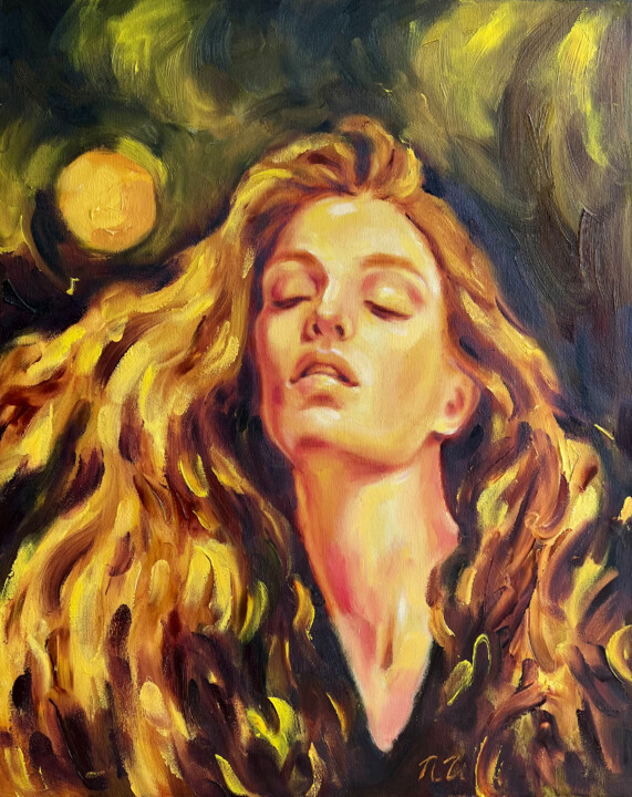 "Summer Night" 绘画, 19.6x15.7 in