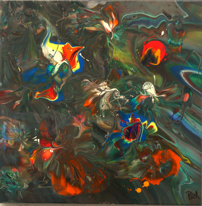 Pintura titulada "Pich ' s magic abst…" por Pich, Obra de arte original, Acrílico Montado en Bastidor de camilla de madera