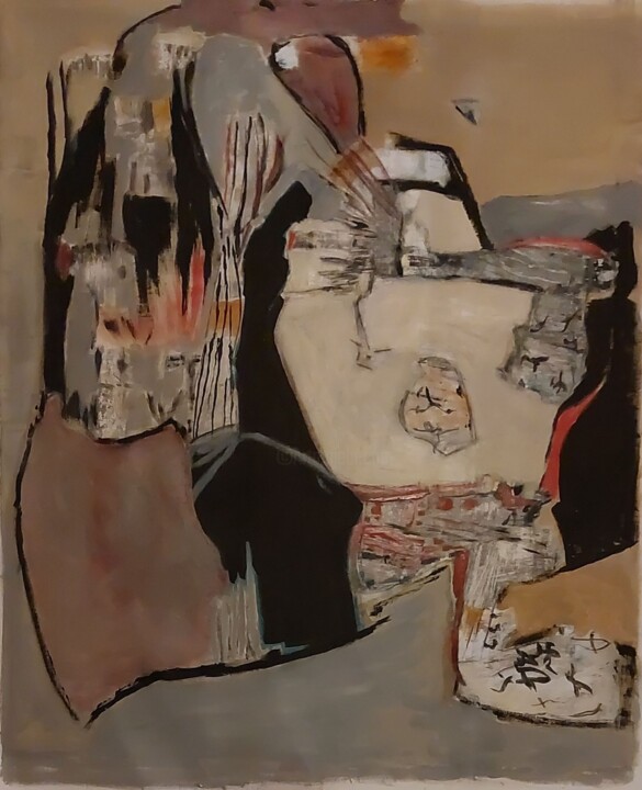 en écoutant M.Darwich. 绘画, 33.5x28.4 in