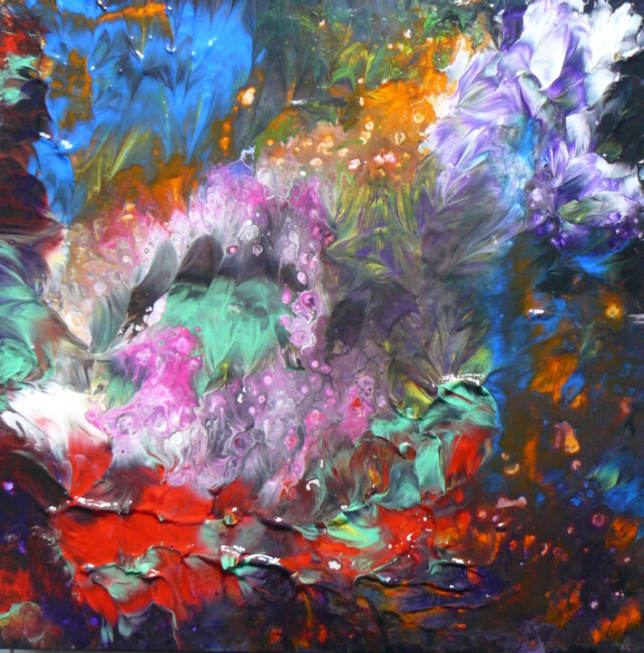 Painting titled "Pich ' s magic abst…" by Pich, Original Artwork, Acrylic Mounted on Wood Stretcher frame