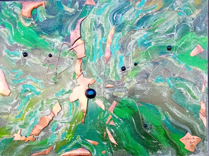 " Le monde à l'an vert " 绘画, 23.6x31.5 in