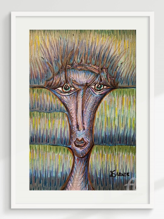 The Thinker 绘画, 11.7x8.3 in